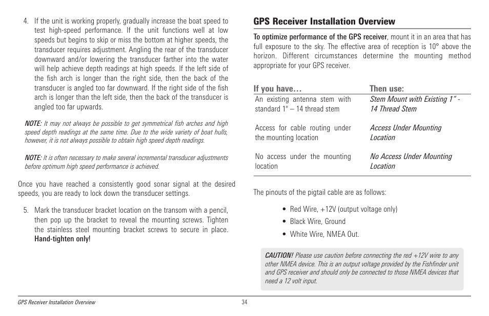 Gps receiver installation overview | Humminbird 998c SI User Manual | Page 44 / 160