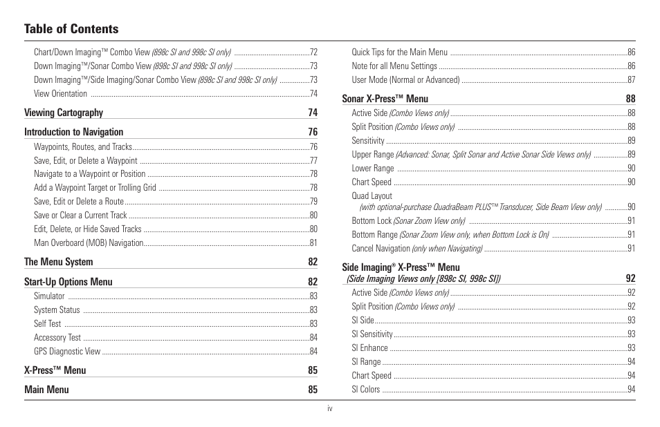 Humminbird 998c SI User Manual | Page 5 / 160