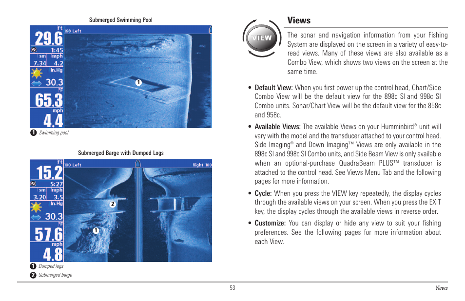 Views | Humminbird 998c SI User Manual | Page 63 / 160