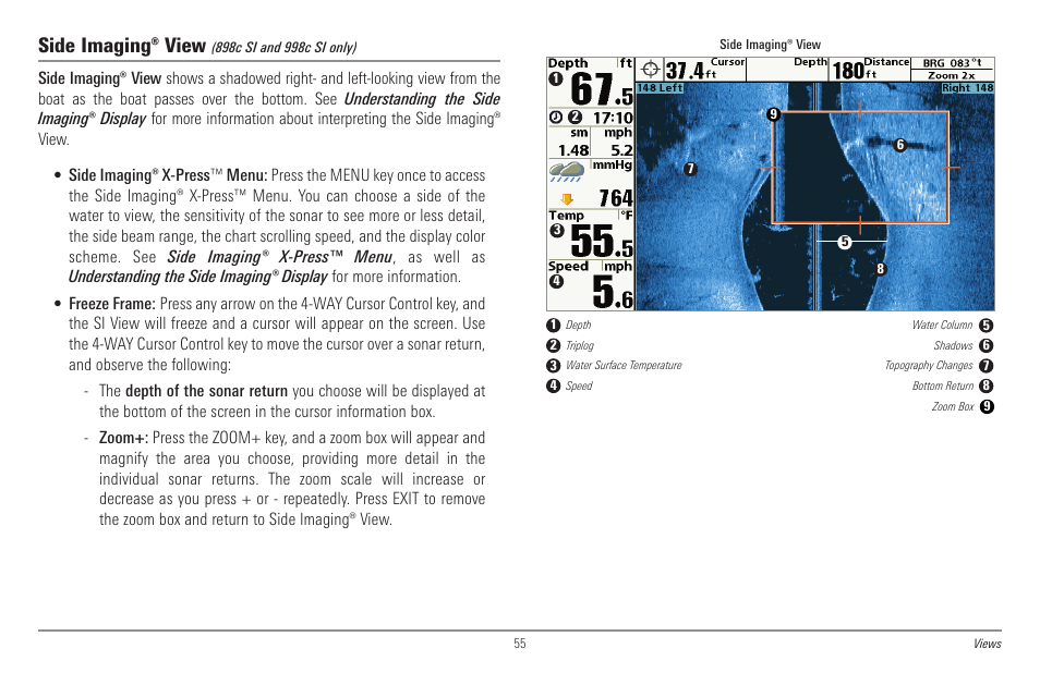 Side imaging® view | Humminbird 998c SI User Manual | Page 65 / 160