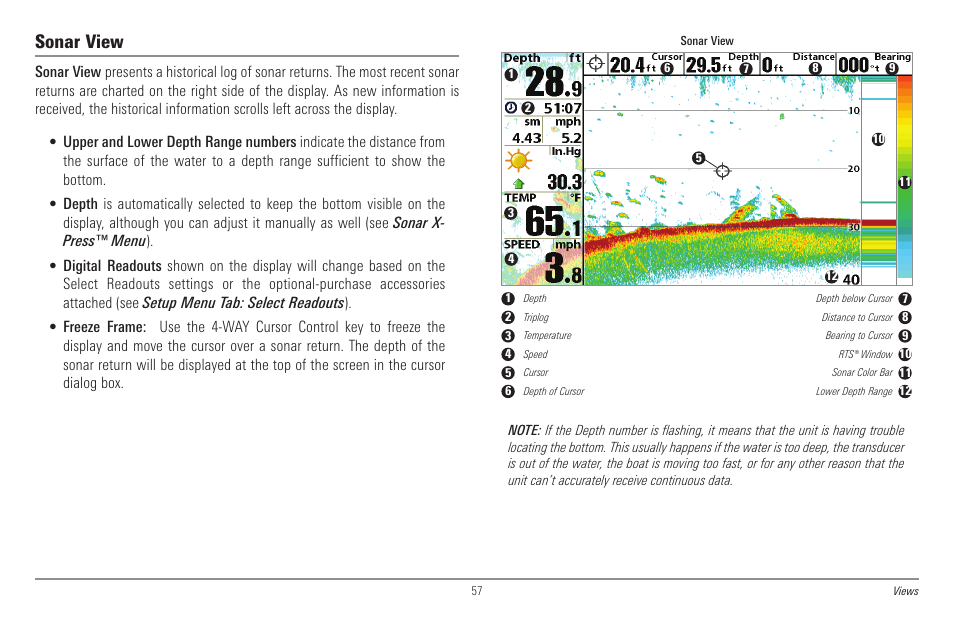 Sonar view | Humminbird 998c SI User Manual | Page 67 / 160