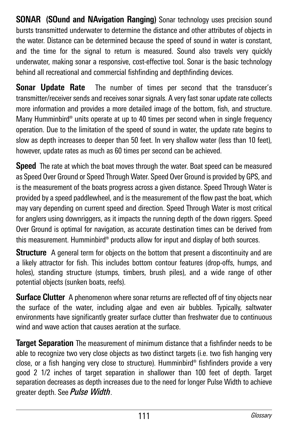 Humminbird 300 SERIES 365I User Manual | Page 121 / 128