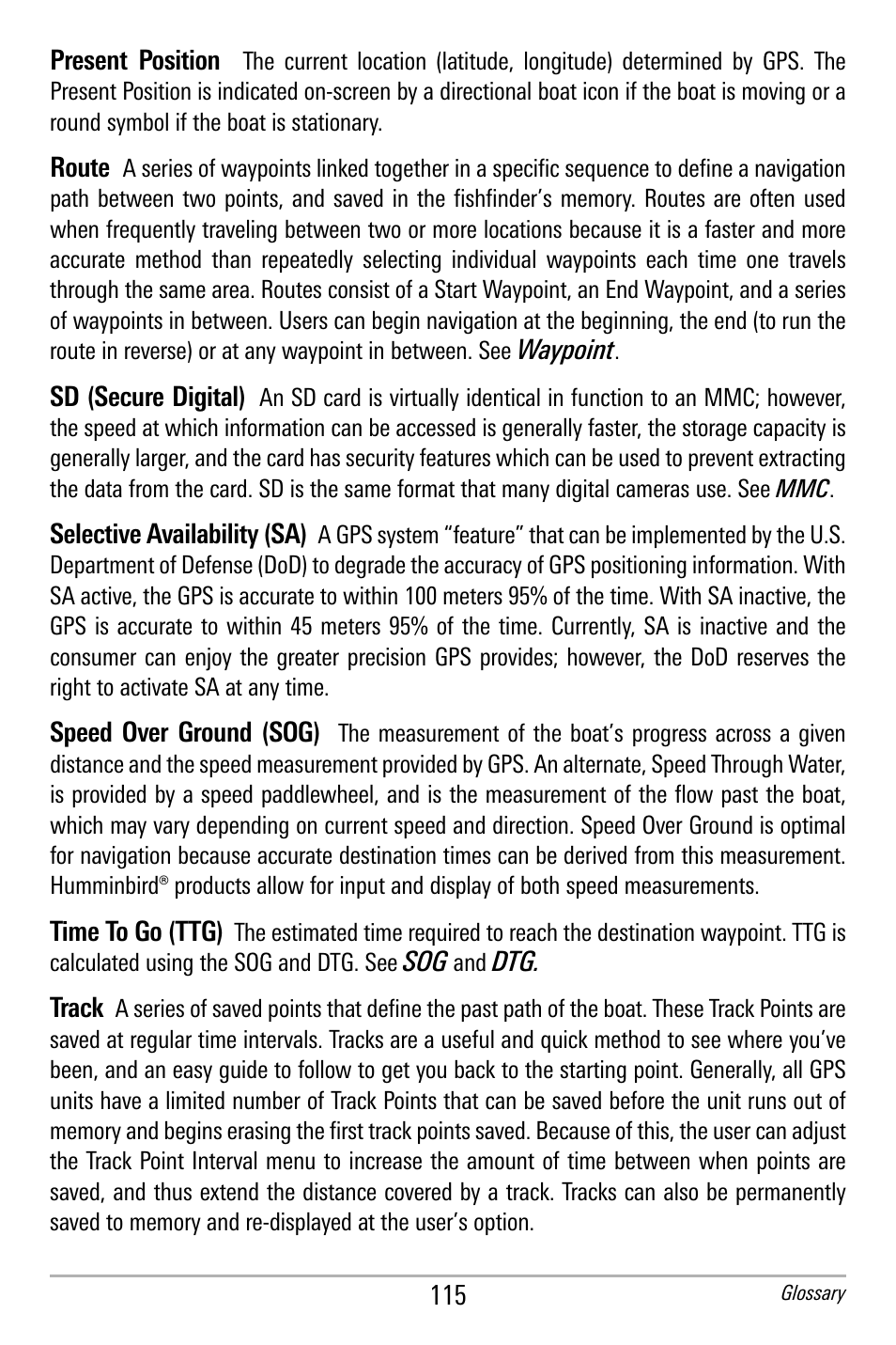 Humminbird 300 SERIES 365I User Manual | Page 125 / 128