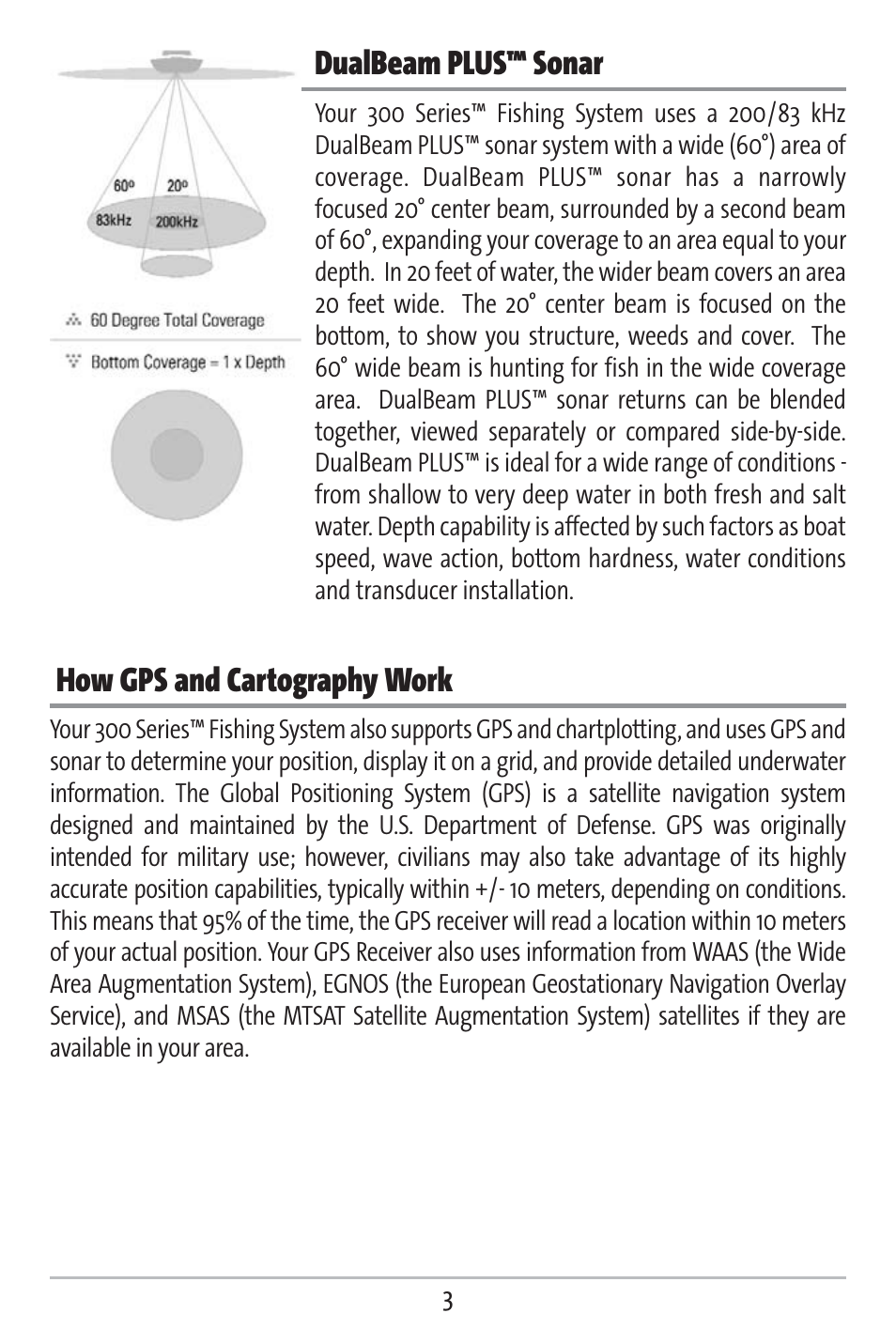 Dualbeam plus™ sonar, How gps and cartography work | Humminbird 383c User Manual | Page 10 / 118