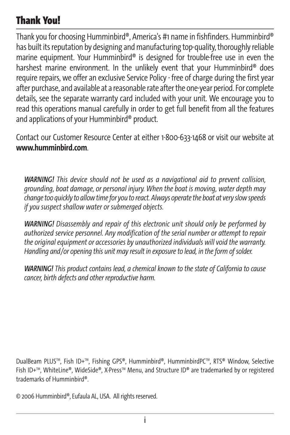 Humminbird 383c User Manual | Page 2 / 118