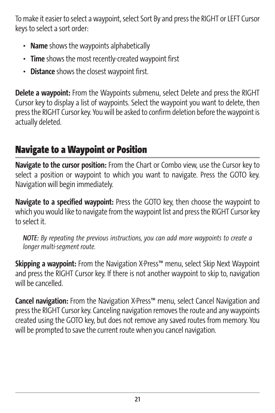 Navigate to a waypoint or position | Humminbird 383c User Manual | Page 28 / 118