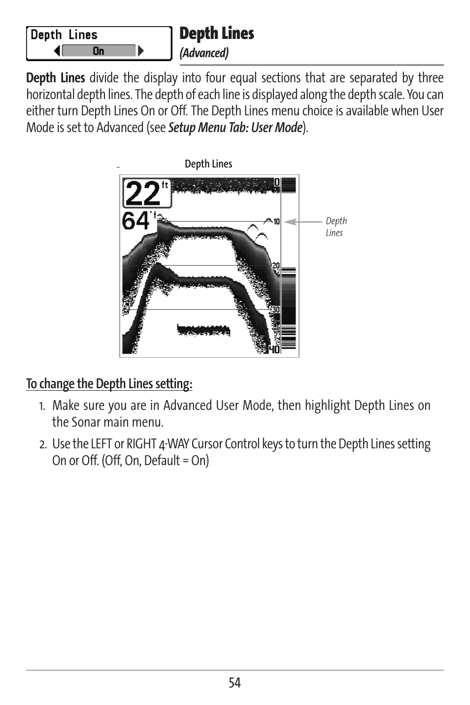 Depth lines | Humminbird 383c User Manual | Page 61 / 118