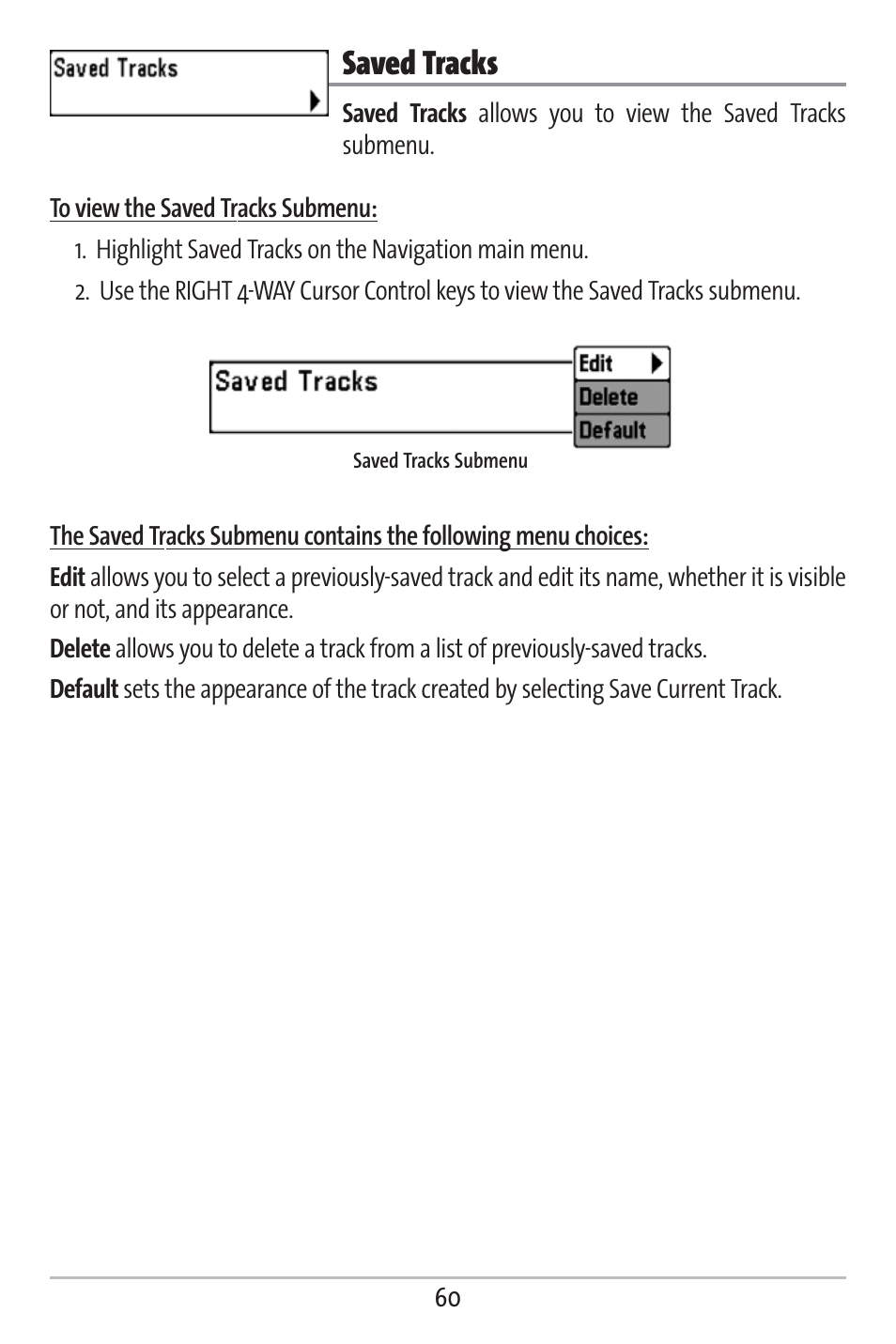 Saved tracks | Humminbird 383c User Manual | Page 67 / 118