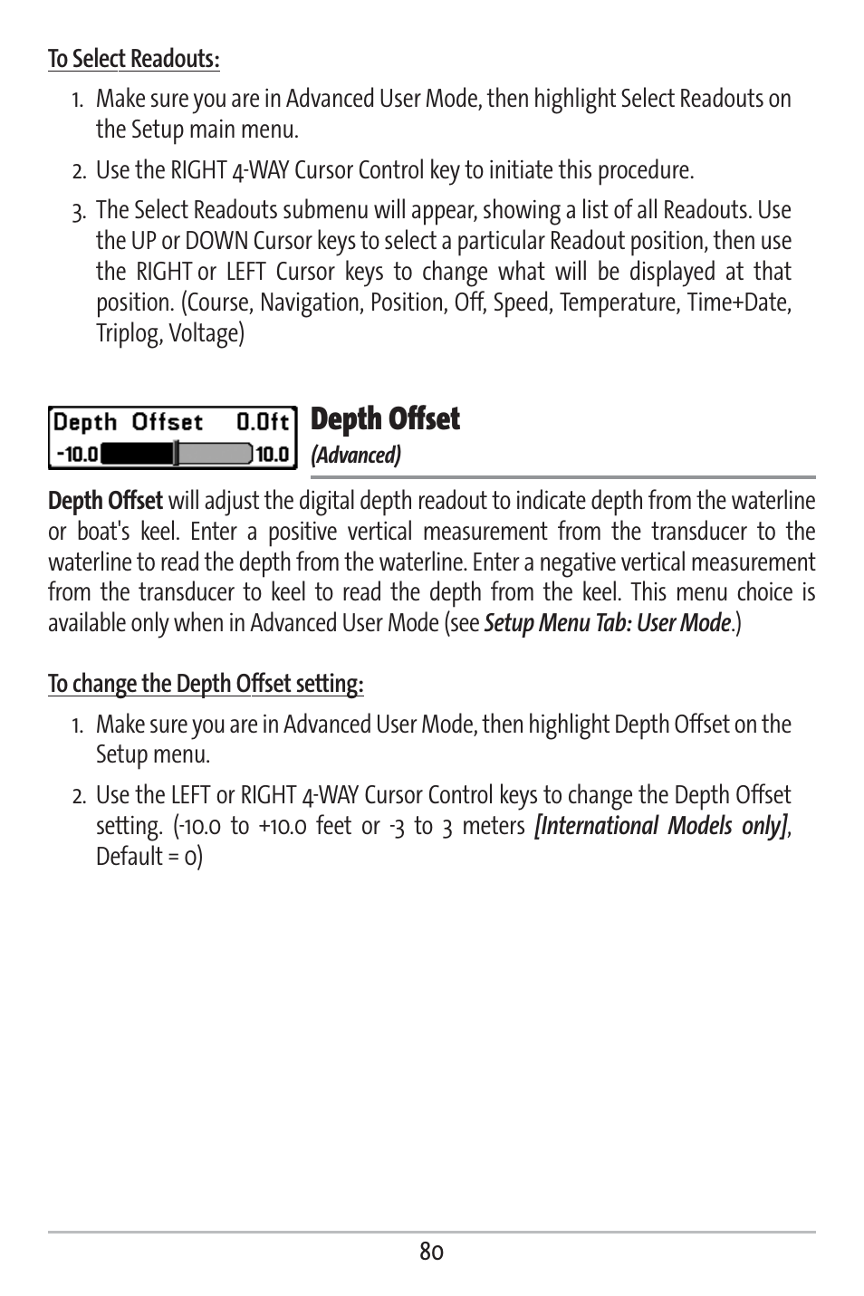 Depth offset | Humminbird 383c User Manual | Page 87 / 118