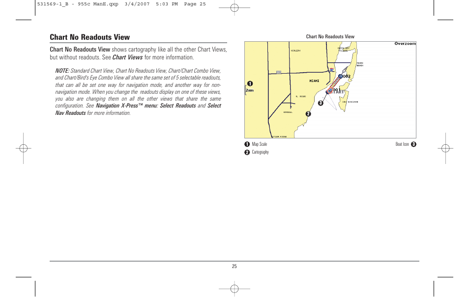 Chart no readouts view | Humminbird 955C User Manual | Page 31 / 96
