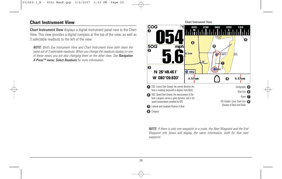 Chart instrument view | Humminbird 955C User Manual | Page 35 / 96