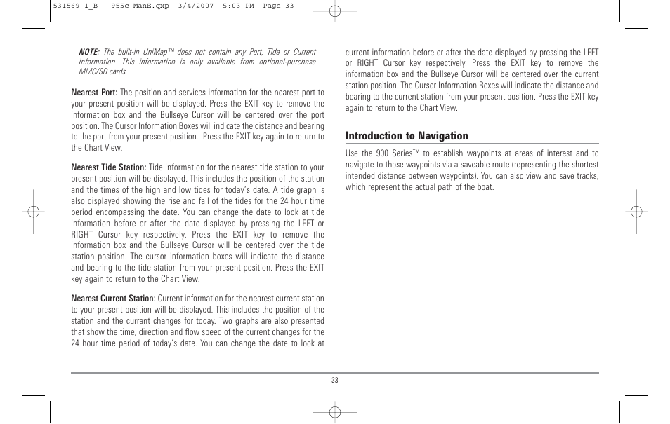Introduction to navigation | Humminbird 955C User Manual | Page 39 / 96