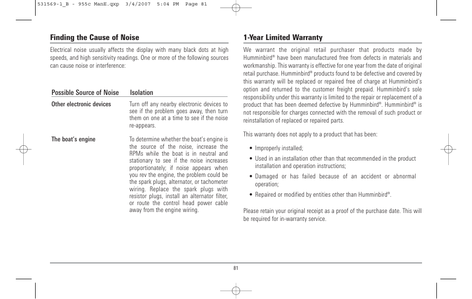 Humminbird 955C User Manual | Page 87 / 96