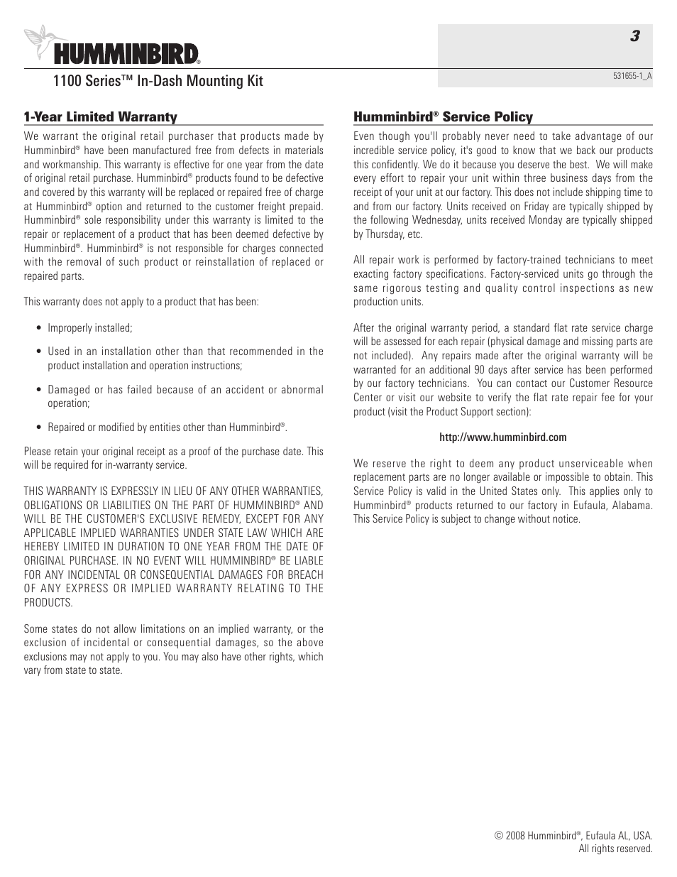 Humminbird 531655-1_A User Manual | Page 3 / 4