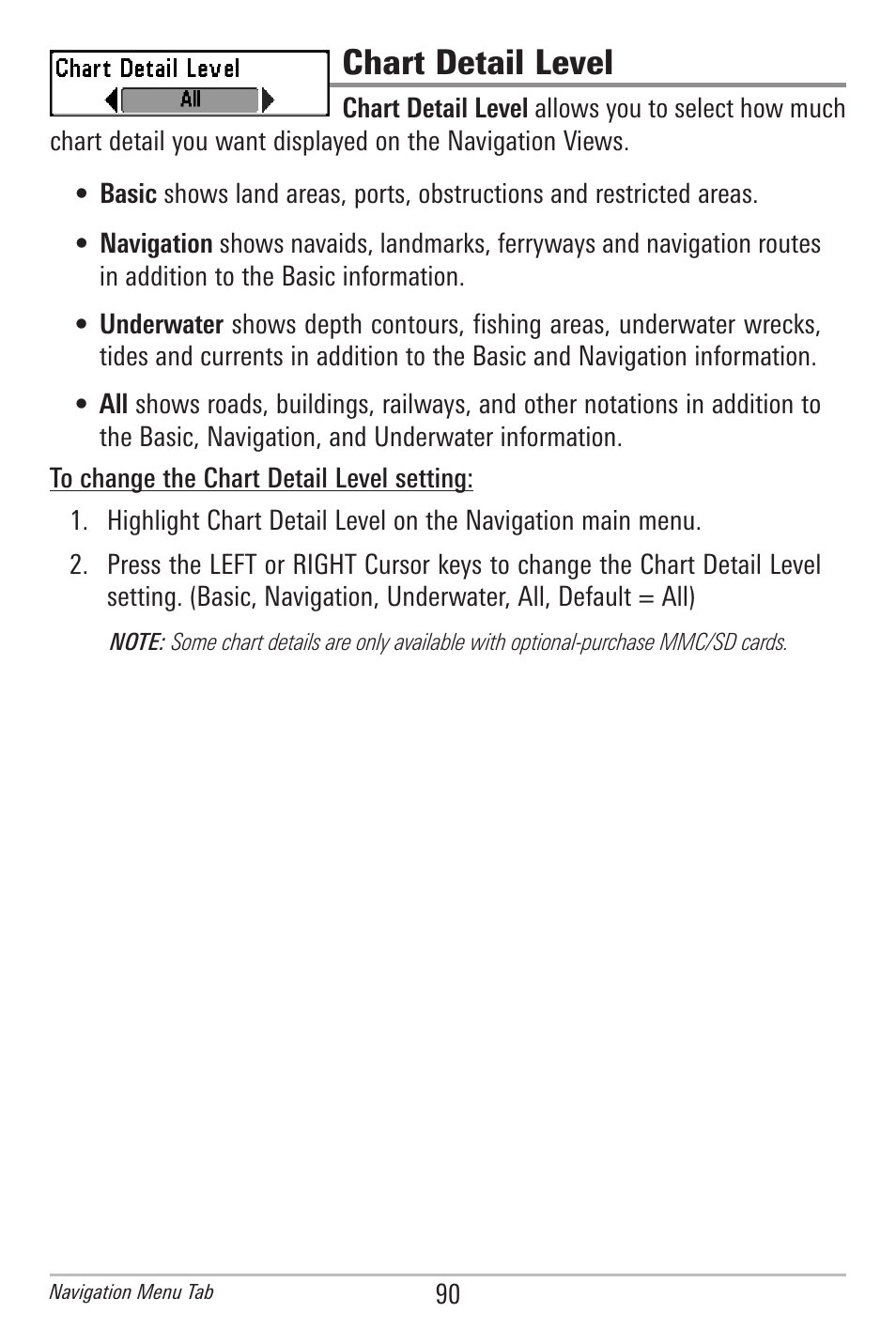 Chart detail level | Humminbird 597ci User Manual | Page 100 / 143