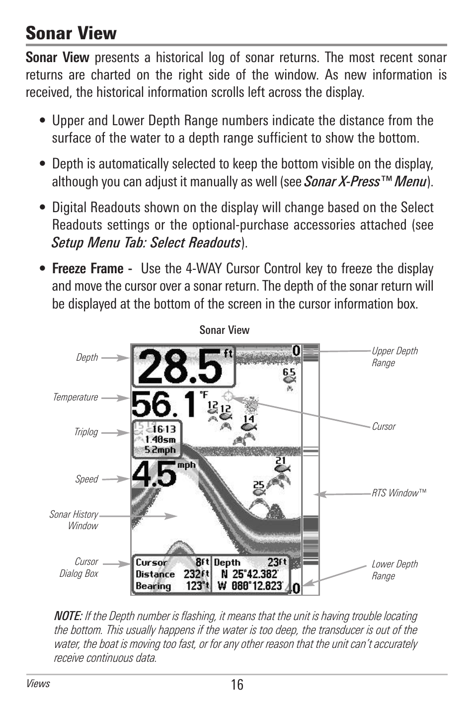 Sonar view | Humminbird 597ci User Manual | Page 26 / 143