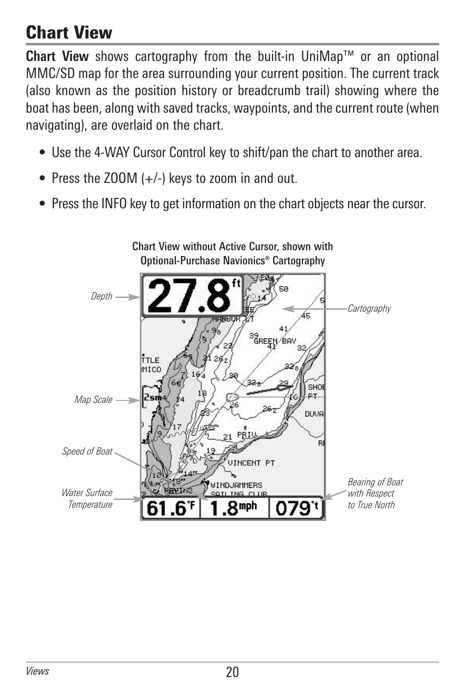Chart view | Humminbird 597ci User Manual | Page 30 / 143