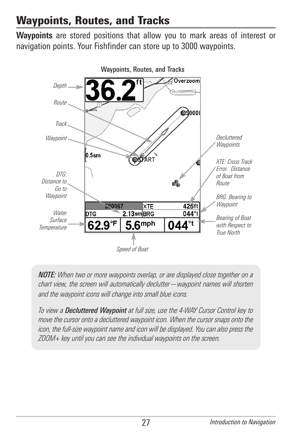 Waypoints, routes, and tracks | Humminbird 597ci User Manual | Page 37 / 143