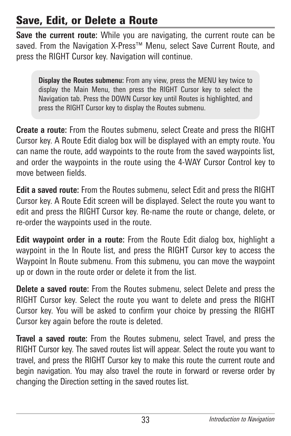 Save, edit, or delete a route | Humminbird 597ci User Manual | Page 43 / 143
