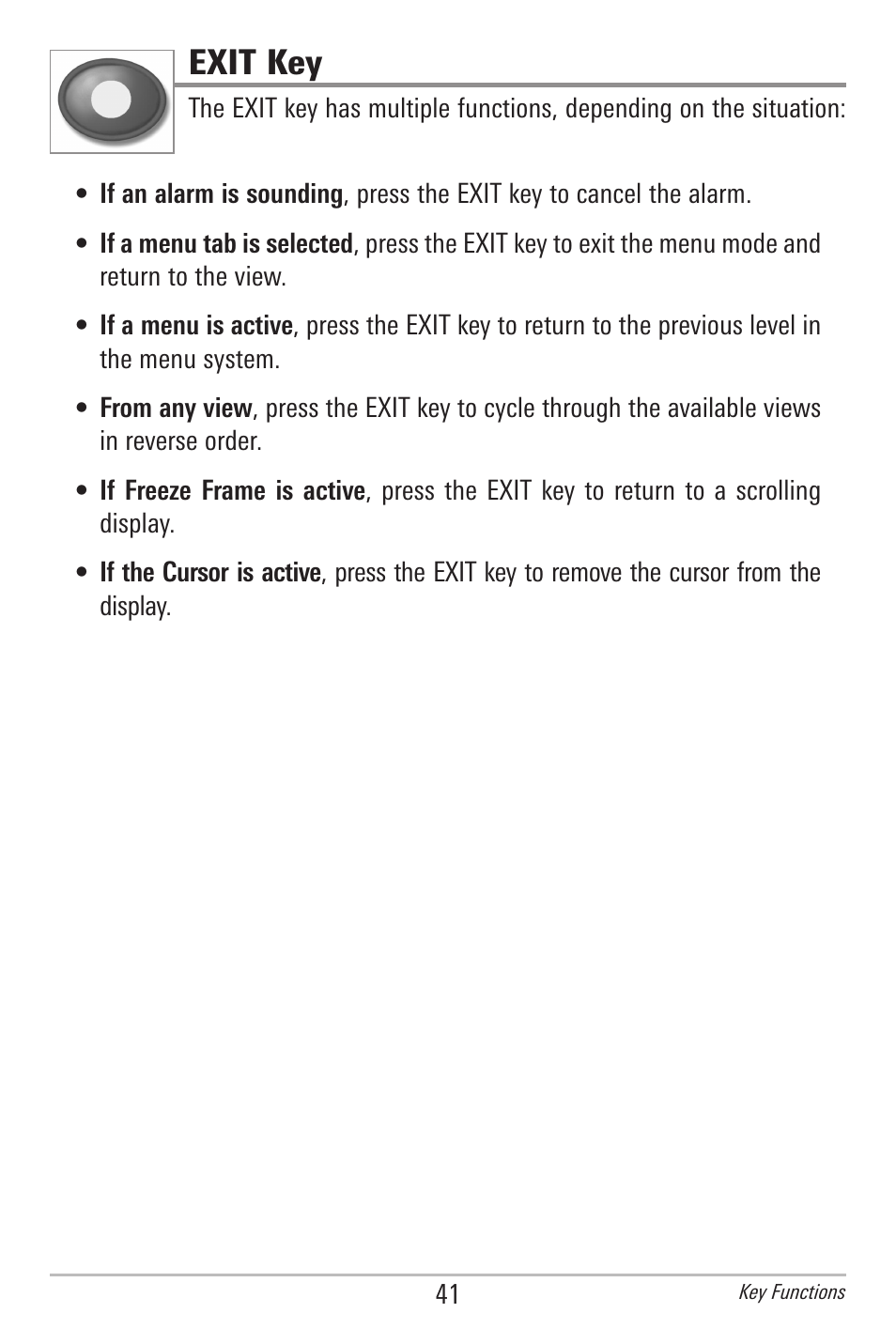 Exit key | Humminbird 597ci User Manual | Page 51 / 143