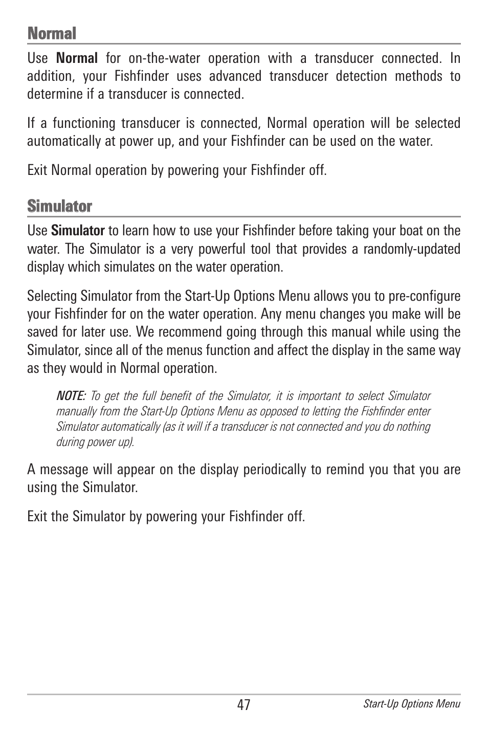 Normal, Simulator | Humminbird 597ci User Manual | Page 57 / 143