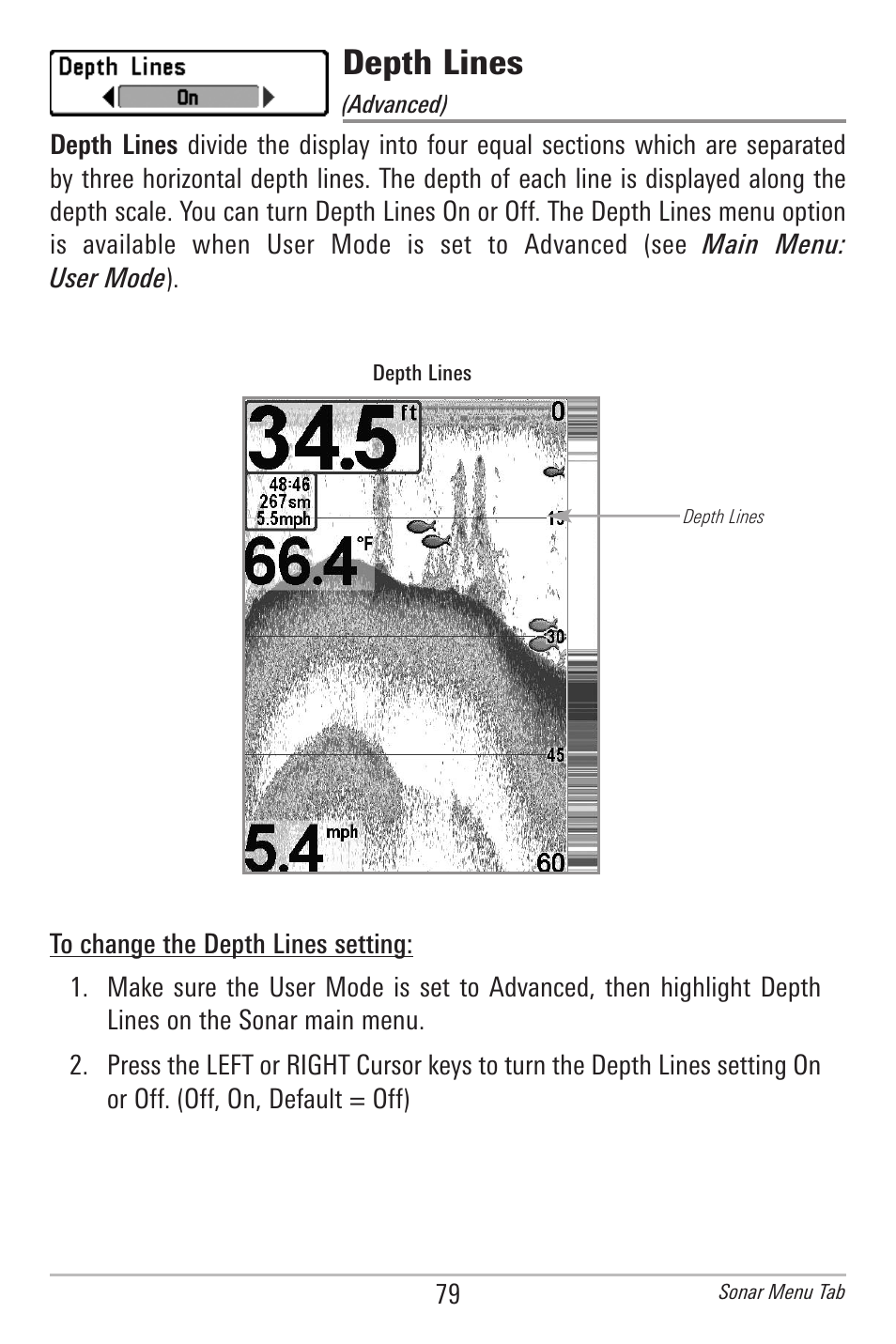 Depth lines | Humminbird 597ci User Manual | Page 89 / 143