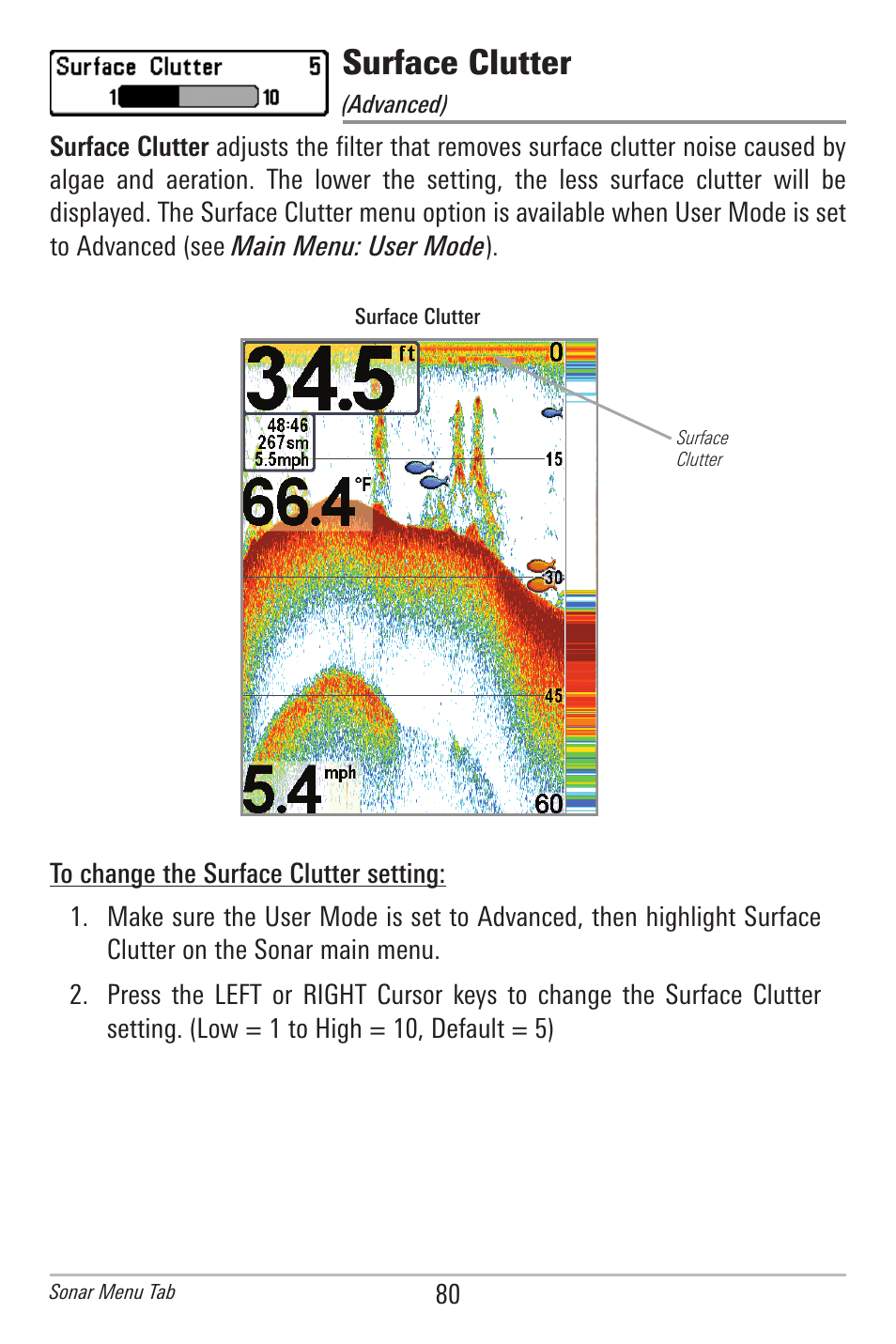 Surface clutter | Humminbird 597ci User Manual | Page 90 / 143