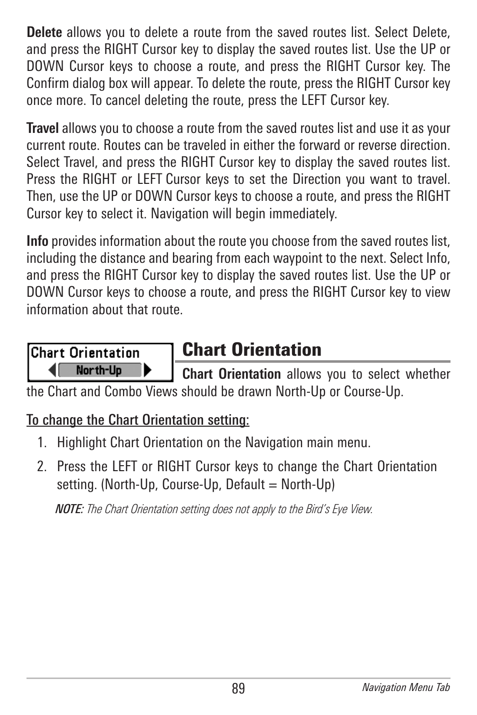 Chart orientation | Humminbird 597ci User Manual | Page 99 / 143