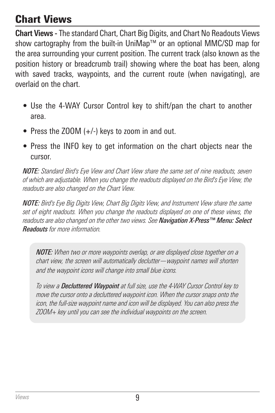 Chart views | Humminbird 700 SERIES 786CI User Manual | Page 18 / 138