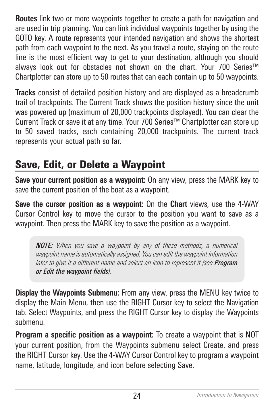 Save, edit, or delete a waypoint | Humminbird 700 SERIES 786CI User Manual | Page 33 / 138