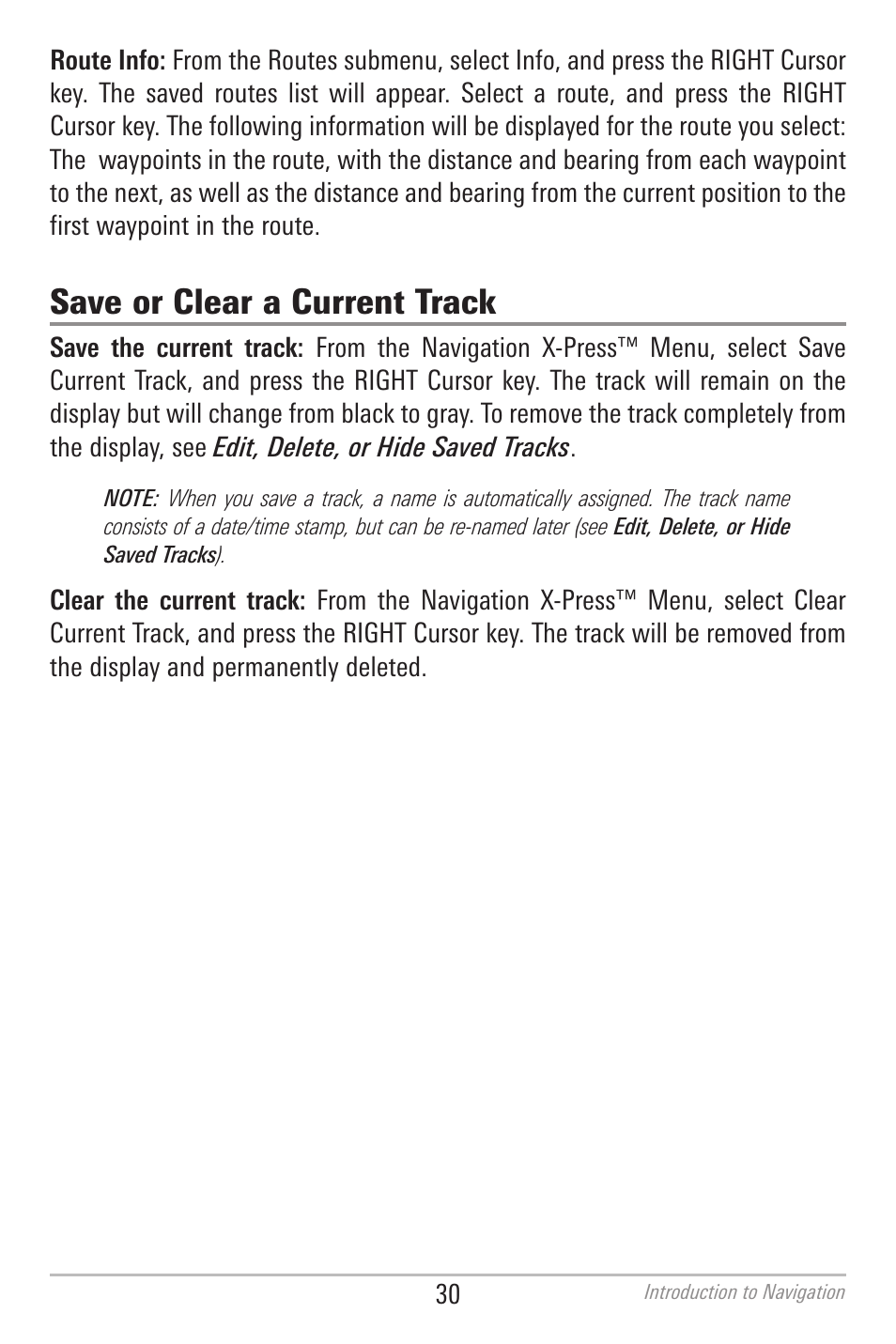 Save or clear a current track | Humminbird 700 SERIES 786CI User Manual | Page 39 / 138