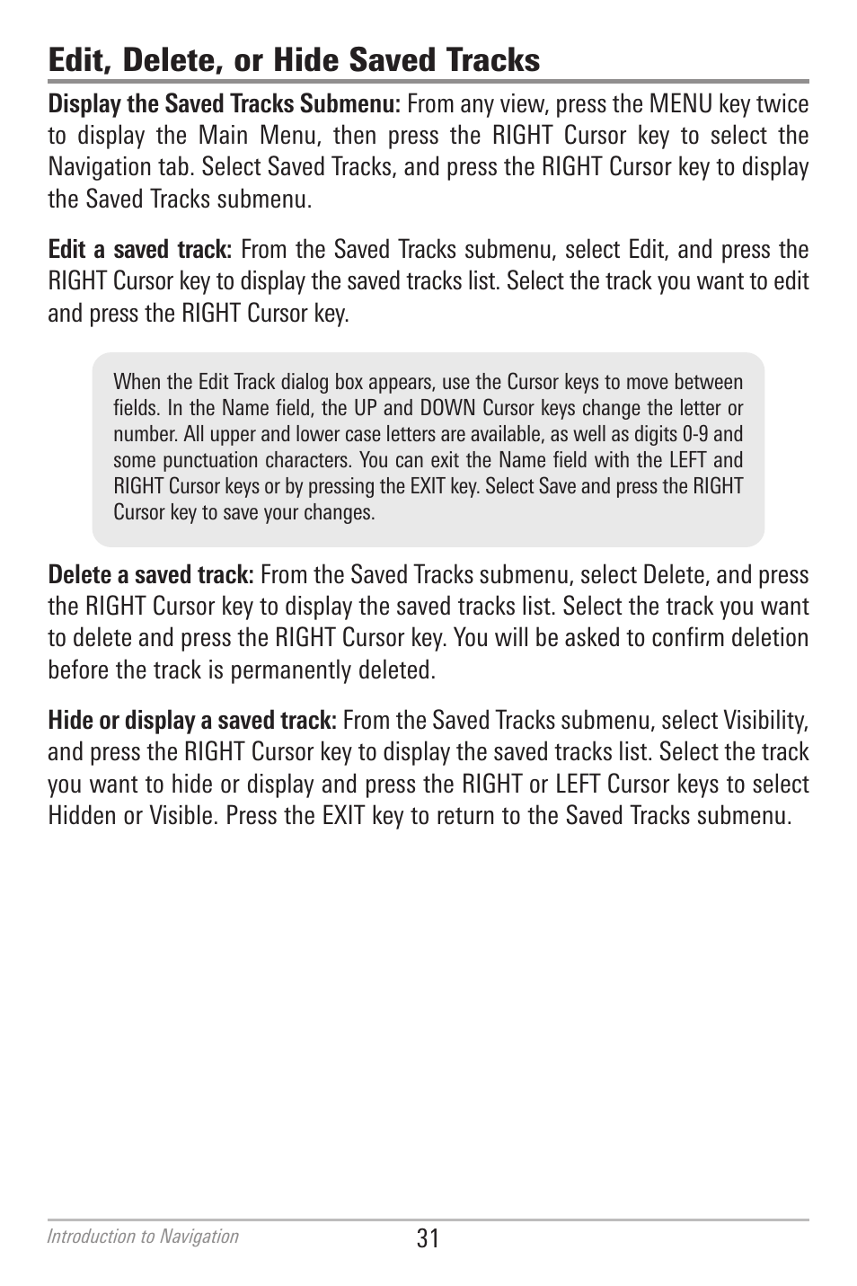 Edit, delete, or hide saved tracks | Humminbird 700 SERIES 786CI User Manual | Page 40 / 138