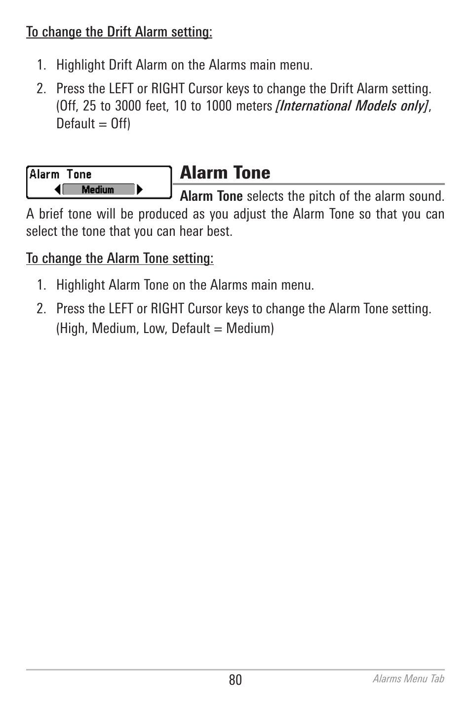 Alarm tone | Humminbird 700 SERIES 786CI User Manual | Page 89 / 138