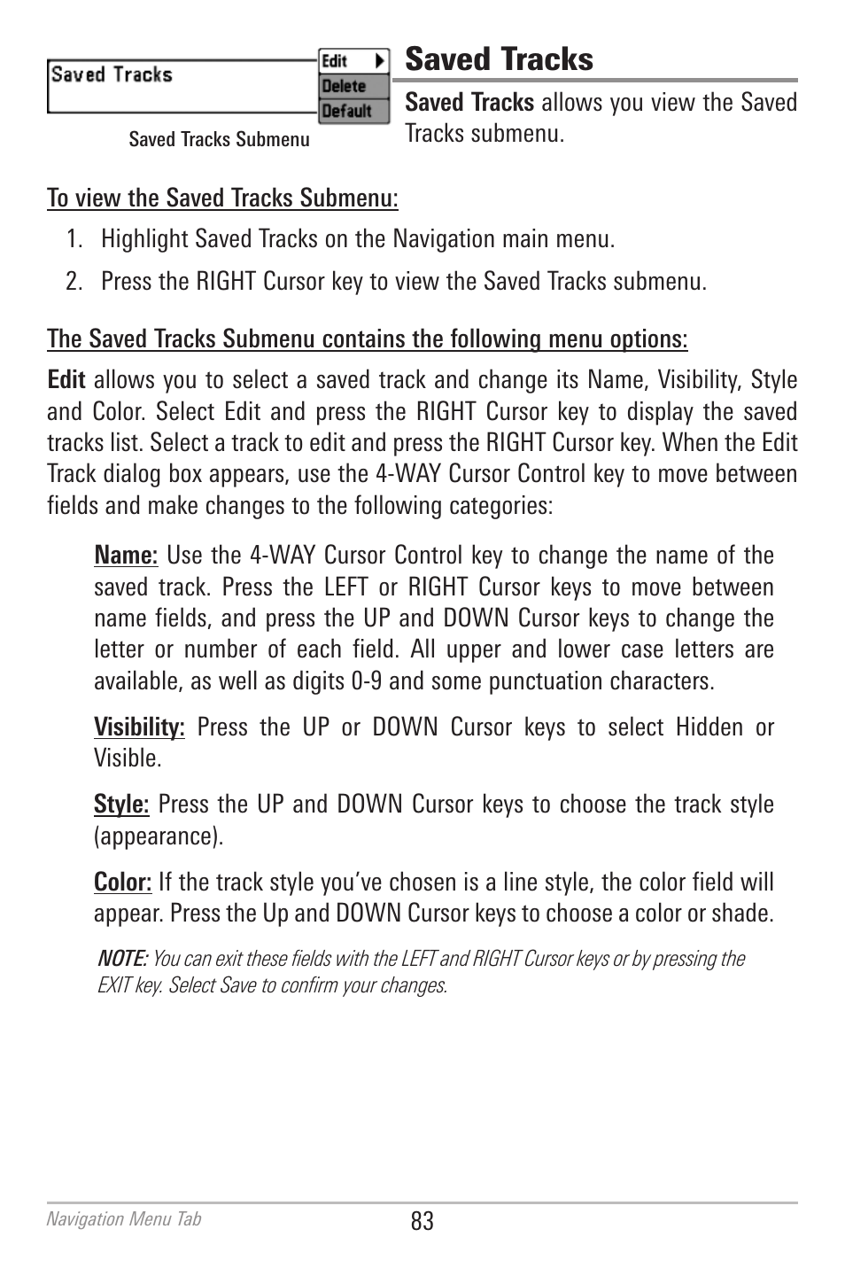 Saved tracks | Humminbird 700 SERIES 786CI User Manual | Page 92 / 138