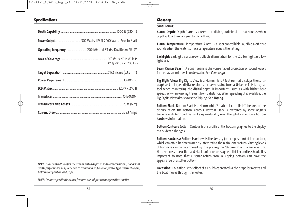 Humminbird 343c User Manual | Page 31 / 36