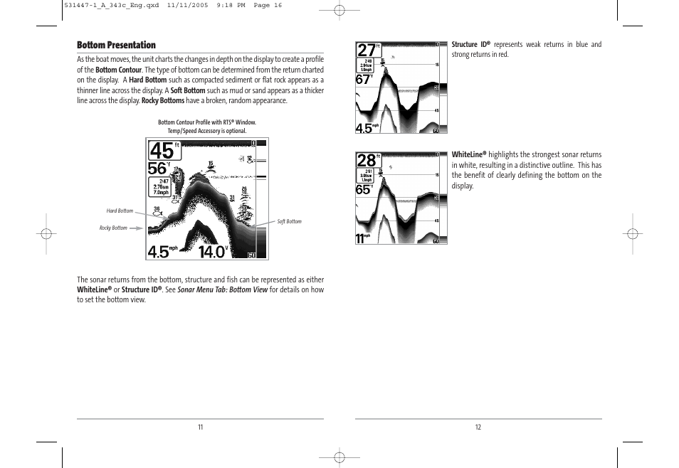 Bottom presentation | Humminbird 343c User Manual | Page 9 / 36