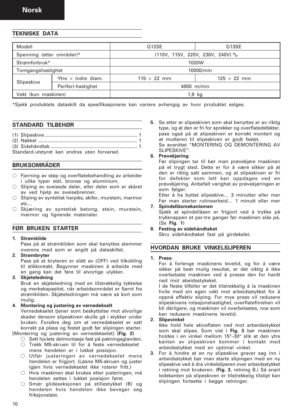 Norsk | Humminbird G 12SE User Manual | Page 11 / 22