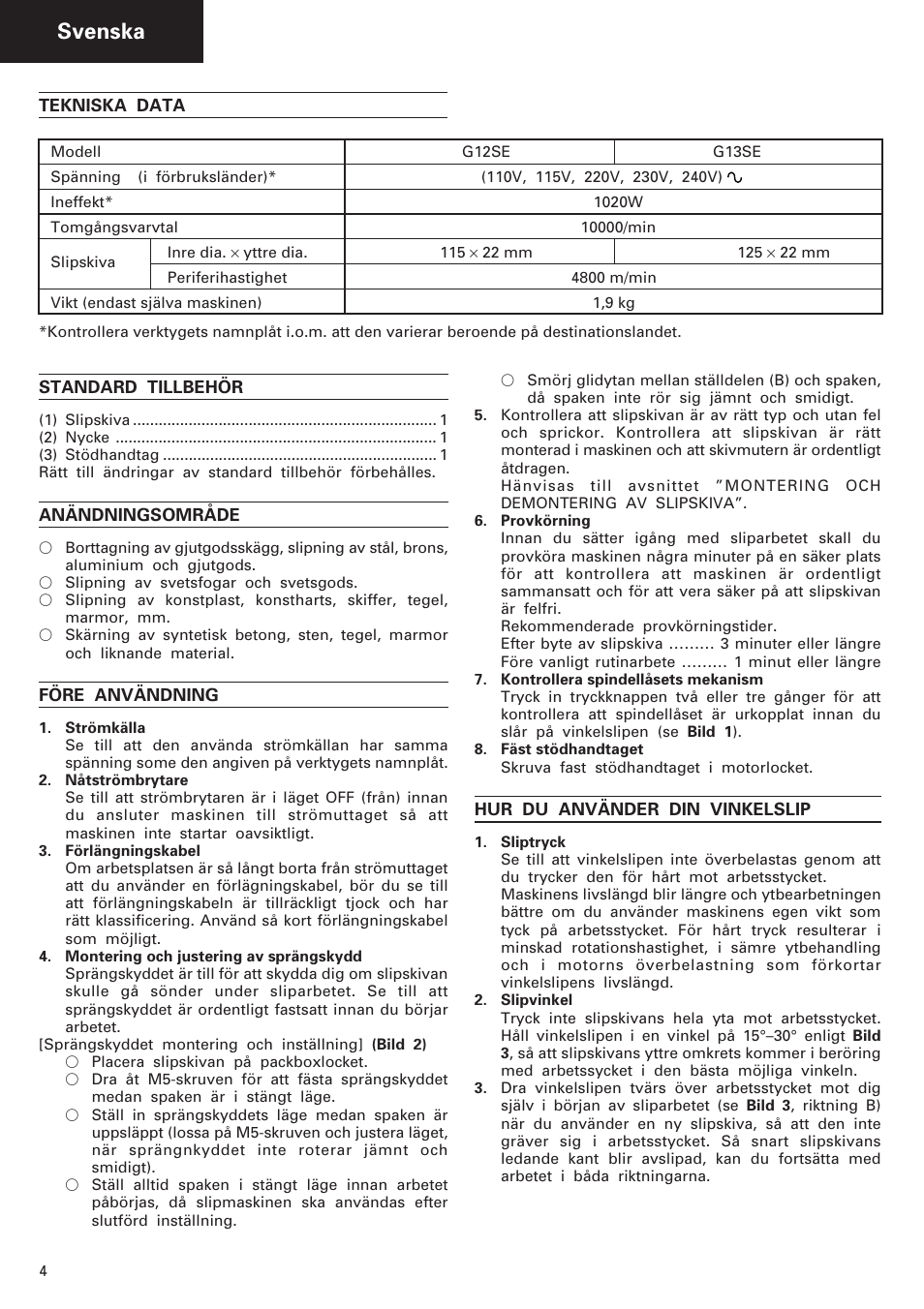 Svenska | Humminbird G 12SE User Manual | Page 5 / 22