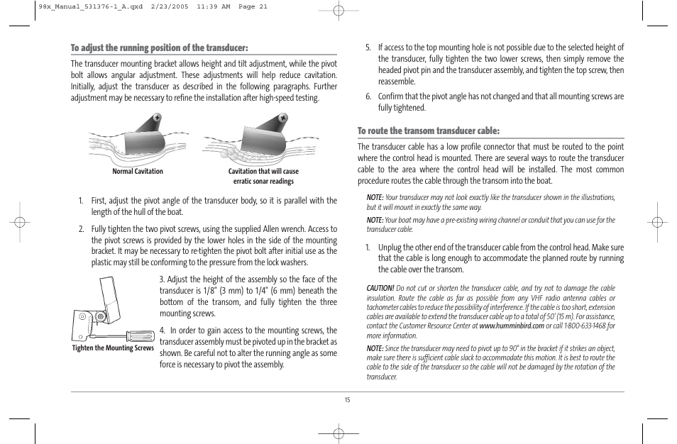 Humminbird ] 981 User Manual | Page 21 / 95