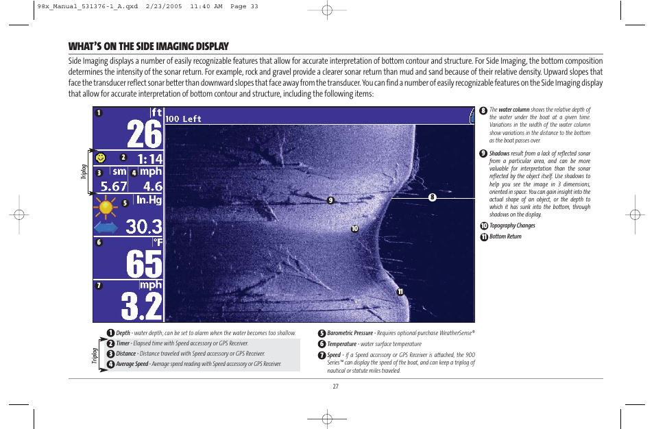 What’s on the side imaging display | Humminbird ] 981 User Manual | Page 33 / 95