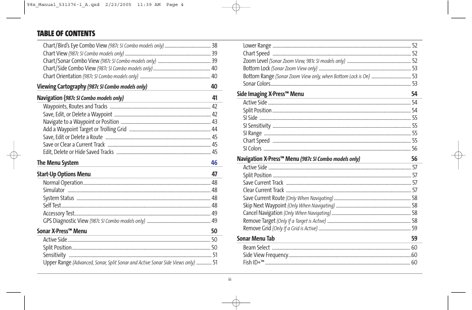Humminbird ] 981 User Manual | Page 4 / 95