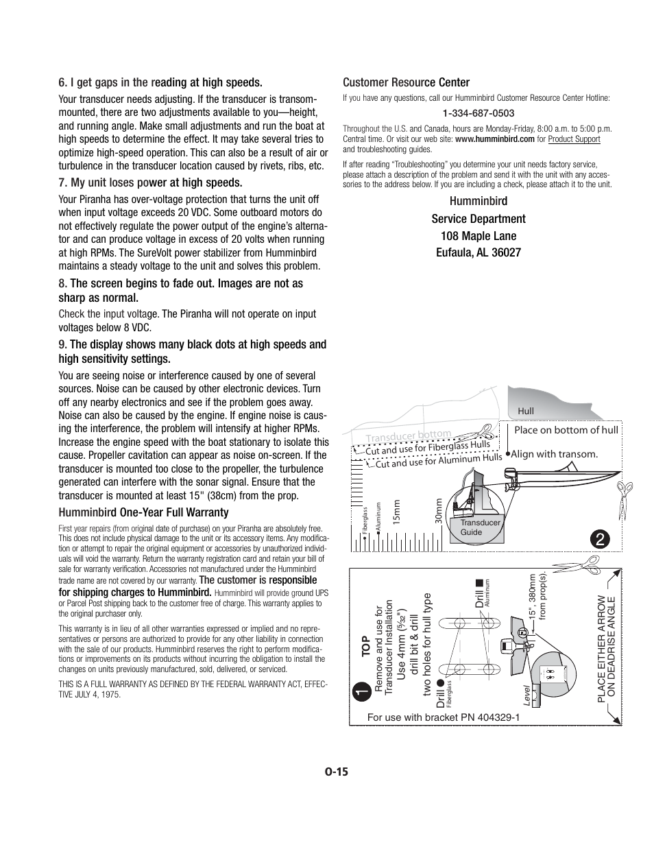 Humminbird Piranha 2 User Manual | Page 5 / 5