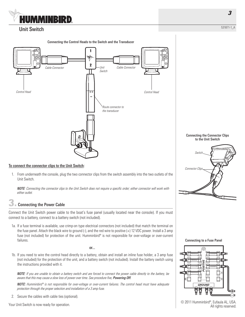 Unit switch 3 | Humminbird 531871-1_A User Manual | Page 3 / 4
