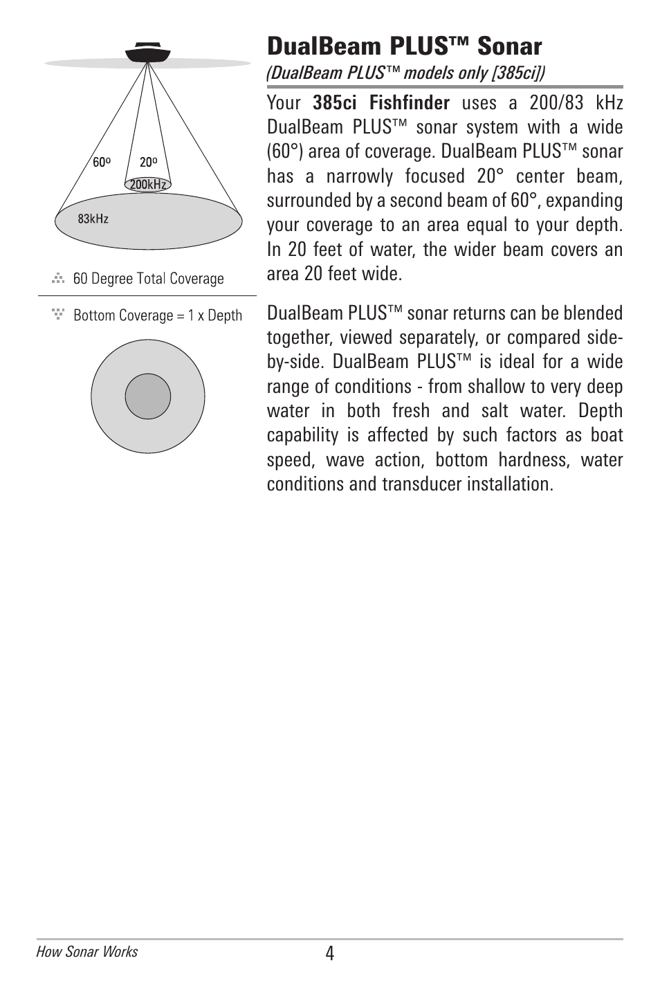 Dualbeam plus™ sonar | Humminbird 385ci User Manual | Page 16 / 158