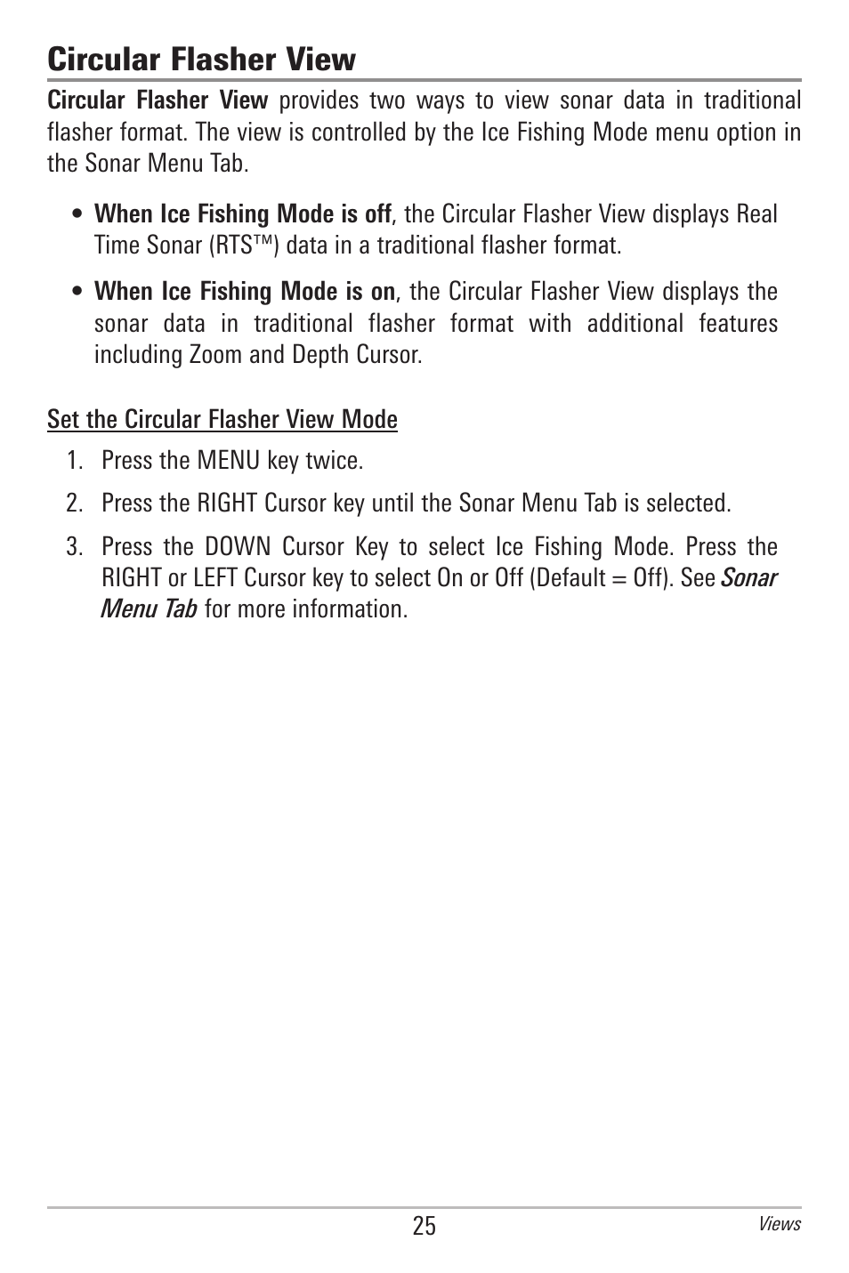 Circular flasher view | Humminbird 385ci User Manual | Page 37 / 158