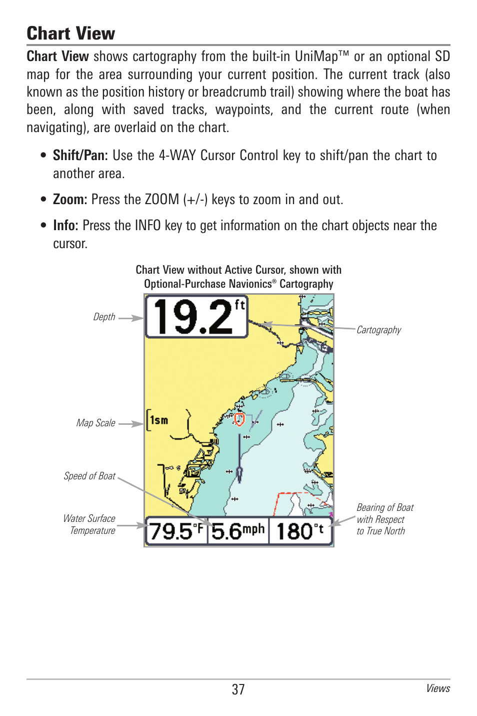 Chart view | Humminbird 385ci User Manual | Page 49 / 158