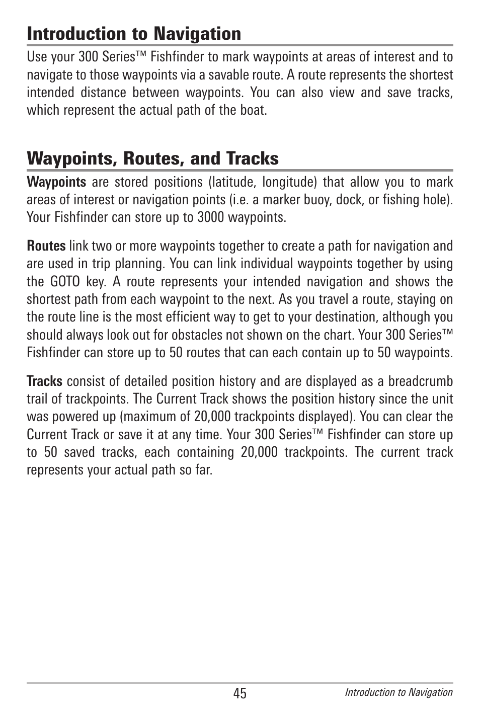 Introduction to navigation, Waypoints, routes, and tracks | Humminbird 385ci User Manual | Page 57 / 158