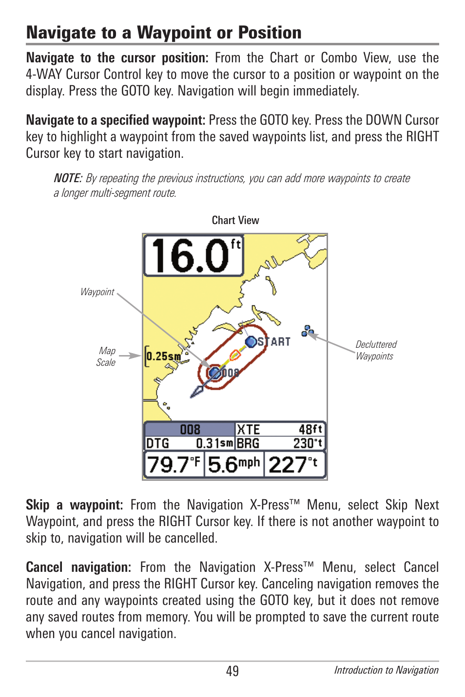 Navigate to a waypoint or position | Humminbird 385ci User Manual | Page 61 / 158