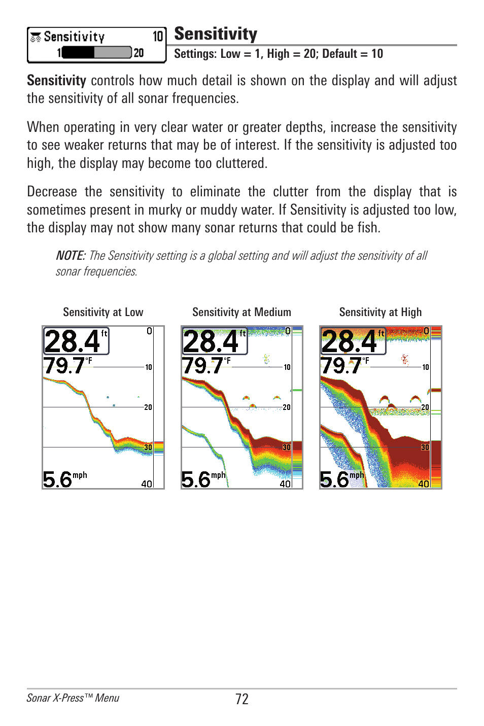 Sensitivity | Humminbird 385ci User Manual | Page 84 / 158