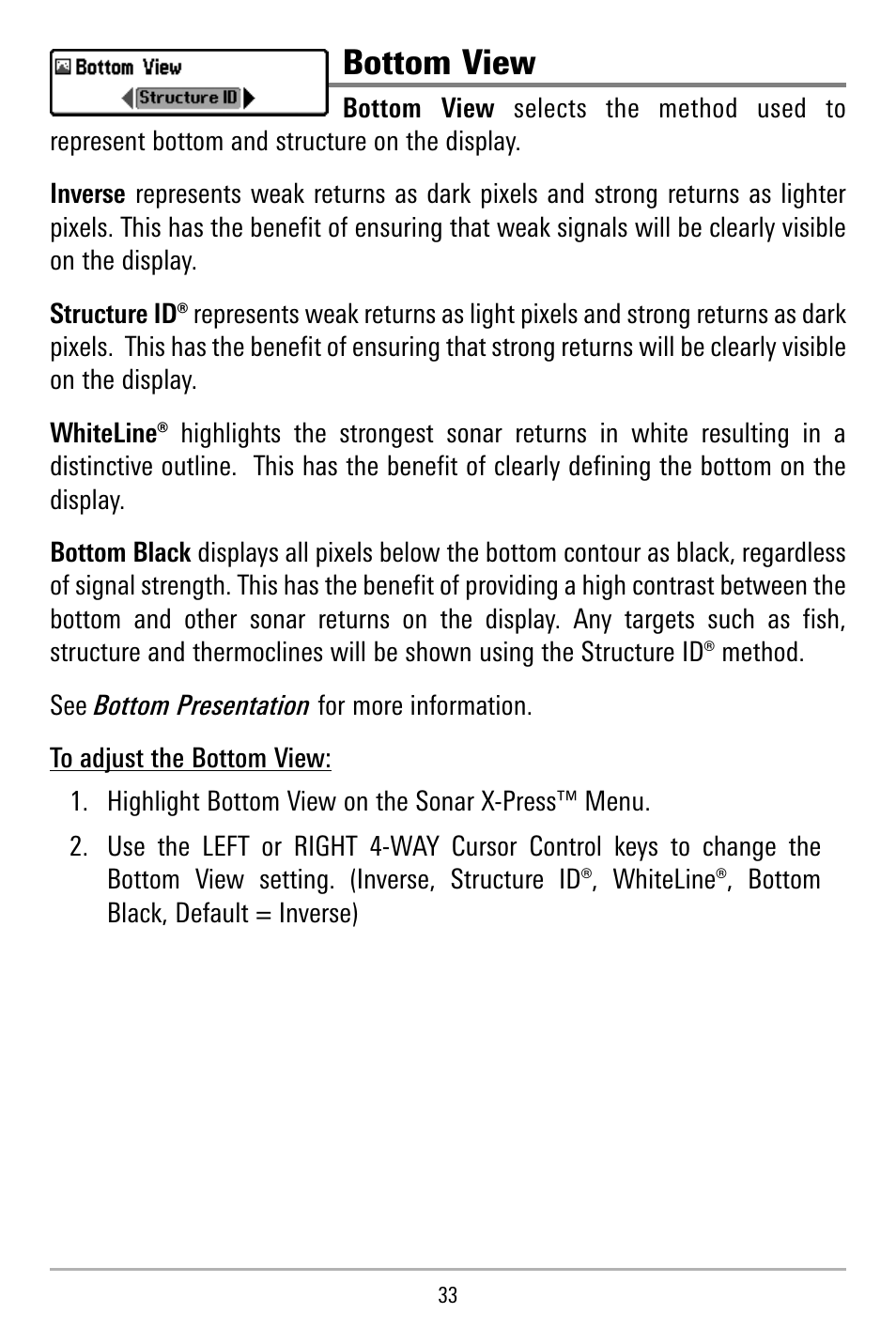 Bottom view | Humminbird 515 User Manual | Page 38 / 86